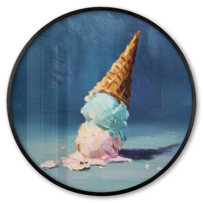 Photo Frame Round - Ice cream cone - Globes - Melt - Pink