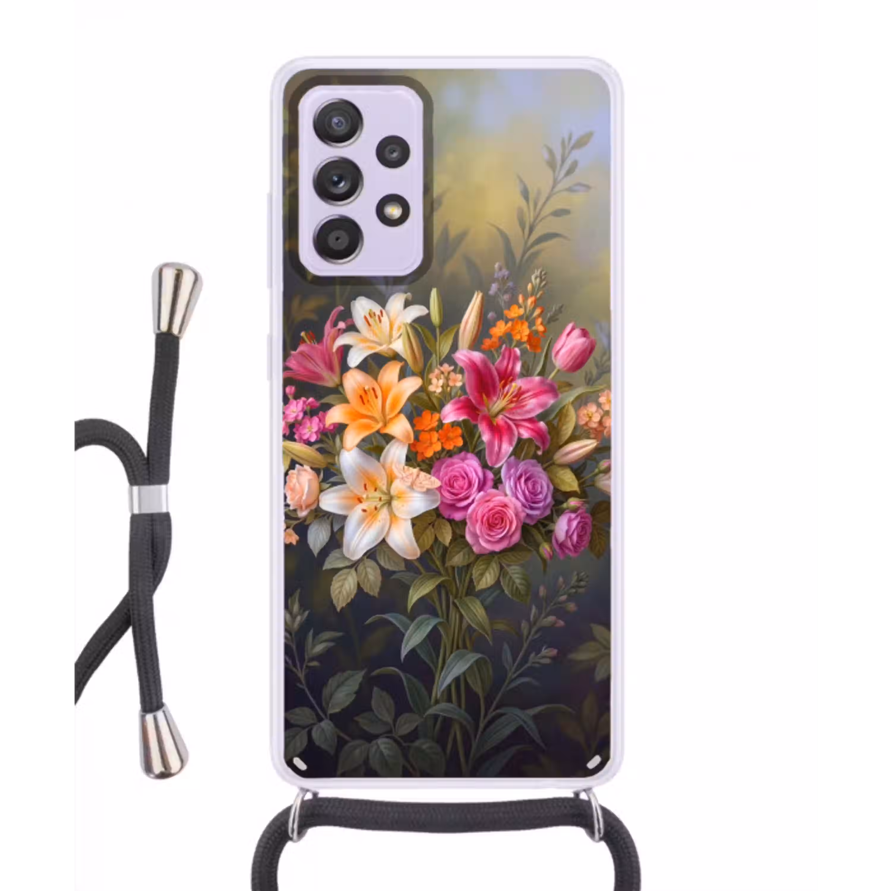 Bloemen - Boeket - Natuur - Kleurrijk - Modern Hoesje Samsung Galaxy A52 5G met koord klein -3d