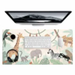 Jungle - Dieren - Groen Muismat XXL klein -3d