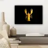 Kreeft - Geel - Stippen - Effen canvas 2cm klein -sfeer6