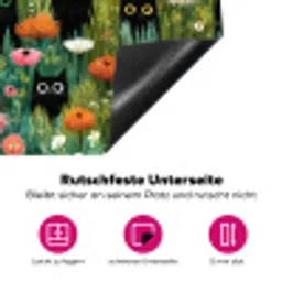 Katten - Bloemen - Kleurrijk Inductie beschermer vinyl 3mm klein 276 -zzzzzzz-lf-onderkant