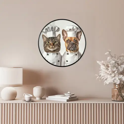 Kat - Hond - Kokskleding Fotolijst rond zonder passe partout klein -sfeer3