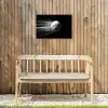 Honkbal - Wit - Vliegt Tuinposter op houten frame 2 cm dik klein -sfeer4