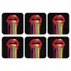 Lippen - Kleuren - Zwart onderzetter kurk middel -3d