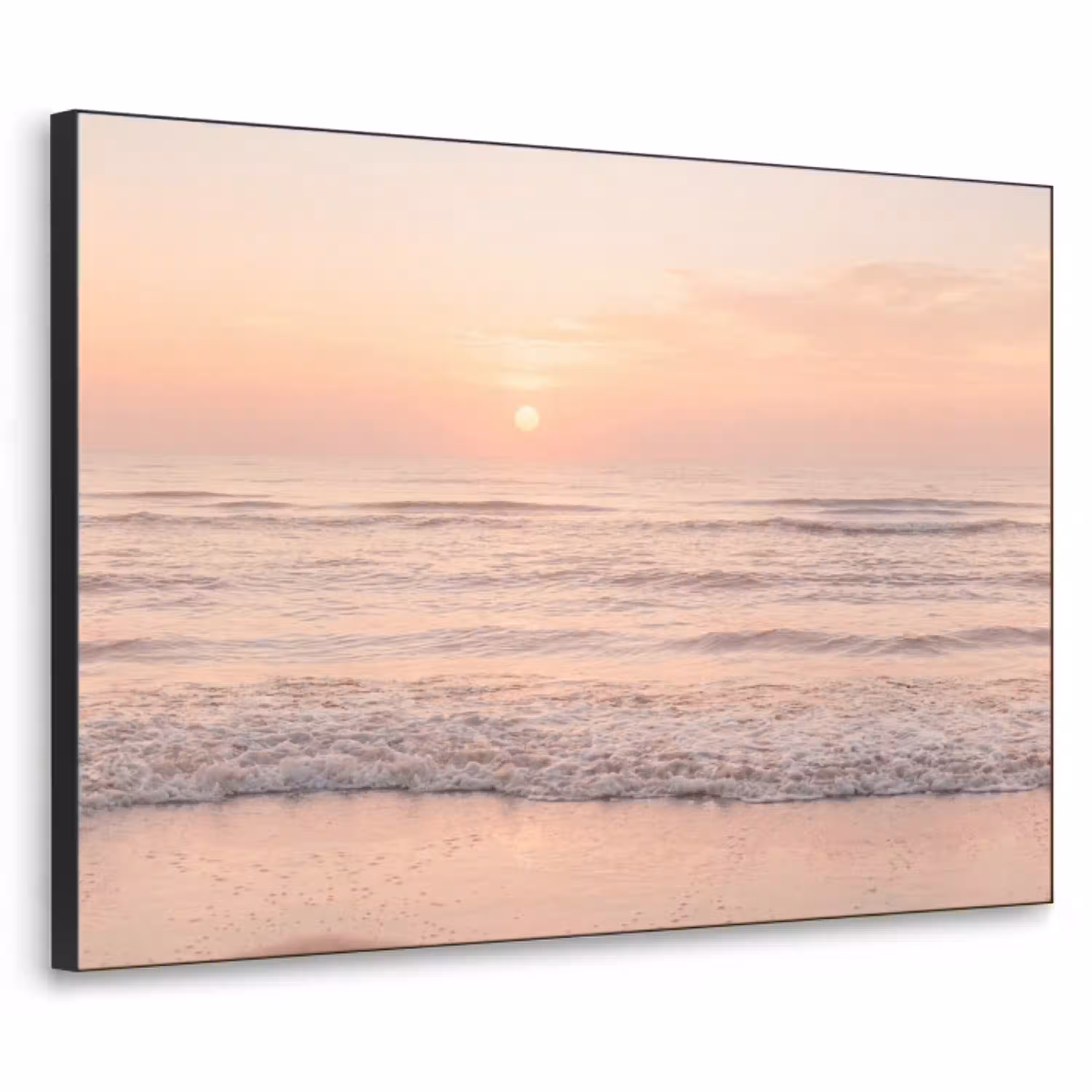 Zon - Strand - Roze Textielframe zwart klein -3d