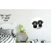 Honden - Bivakmuts - Zwart - wit Wandcirkel aluminium klein -kinderkamer