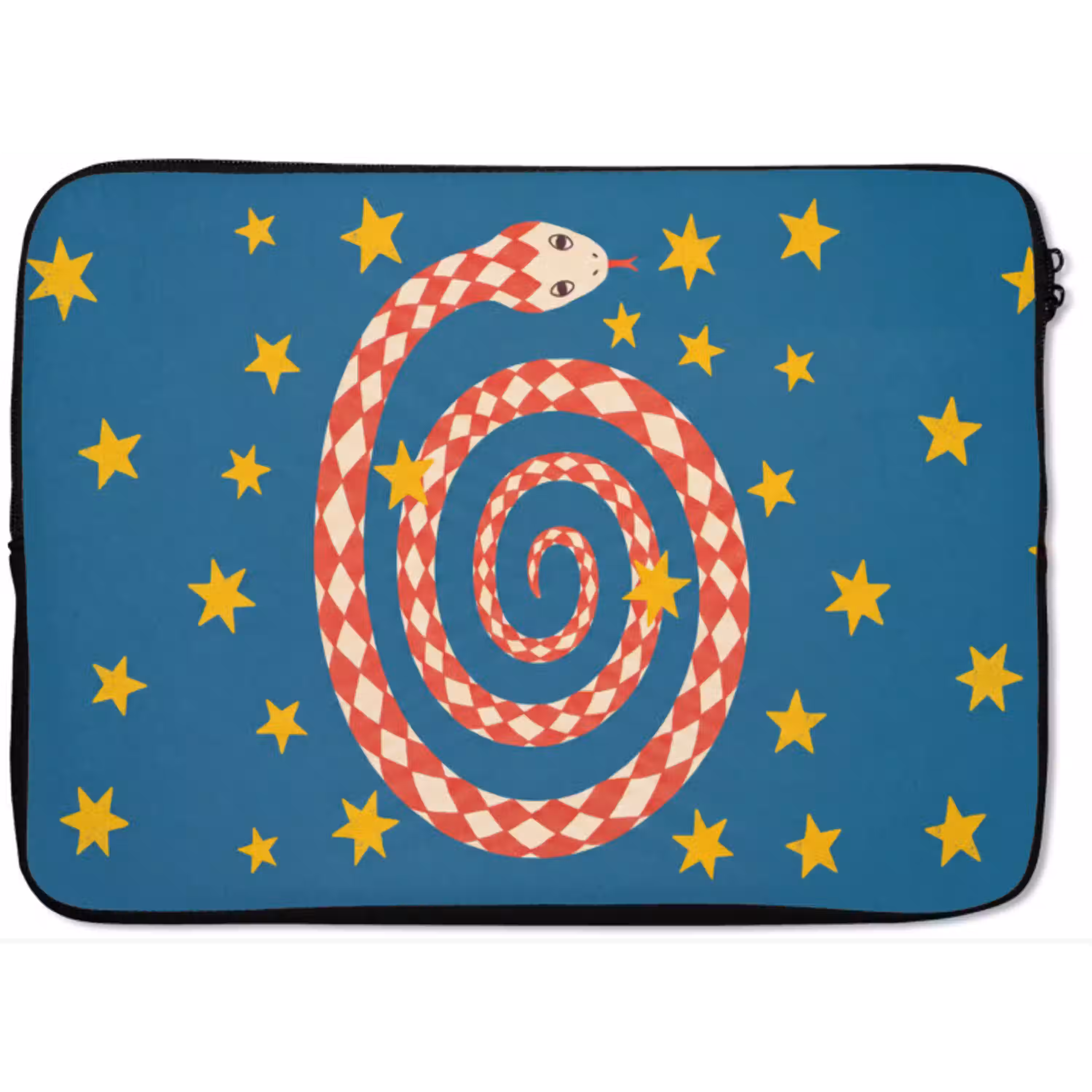 Slang - Spiraal - Dieren - Illustratie - Rood laptophoes neopreen klein -zkaufland3dotto
