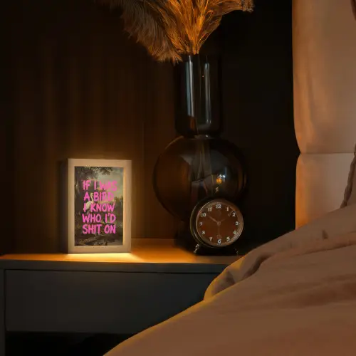 Klassiek - Humor - Roze Light Box met kabel (Tafellamp) klein -sfeer1