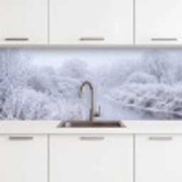 Rivier - Sneeuw - Bos - Winter - Schilderachtig keuken achterwand 2 middel -3d