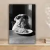 Hond - Bulldog - Pasta - Bril - Stoer - Dieren canvas 2cm klein -sfeer1