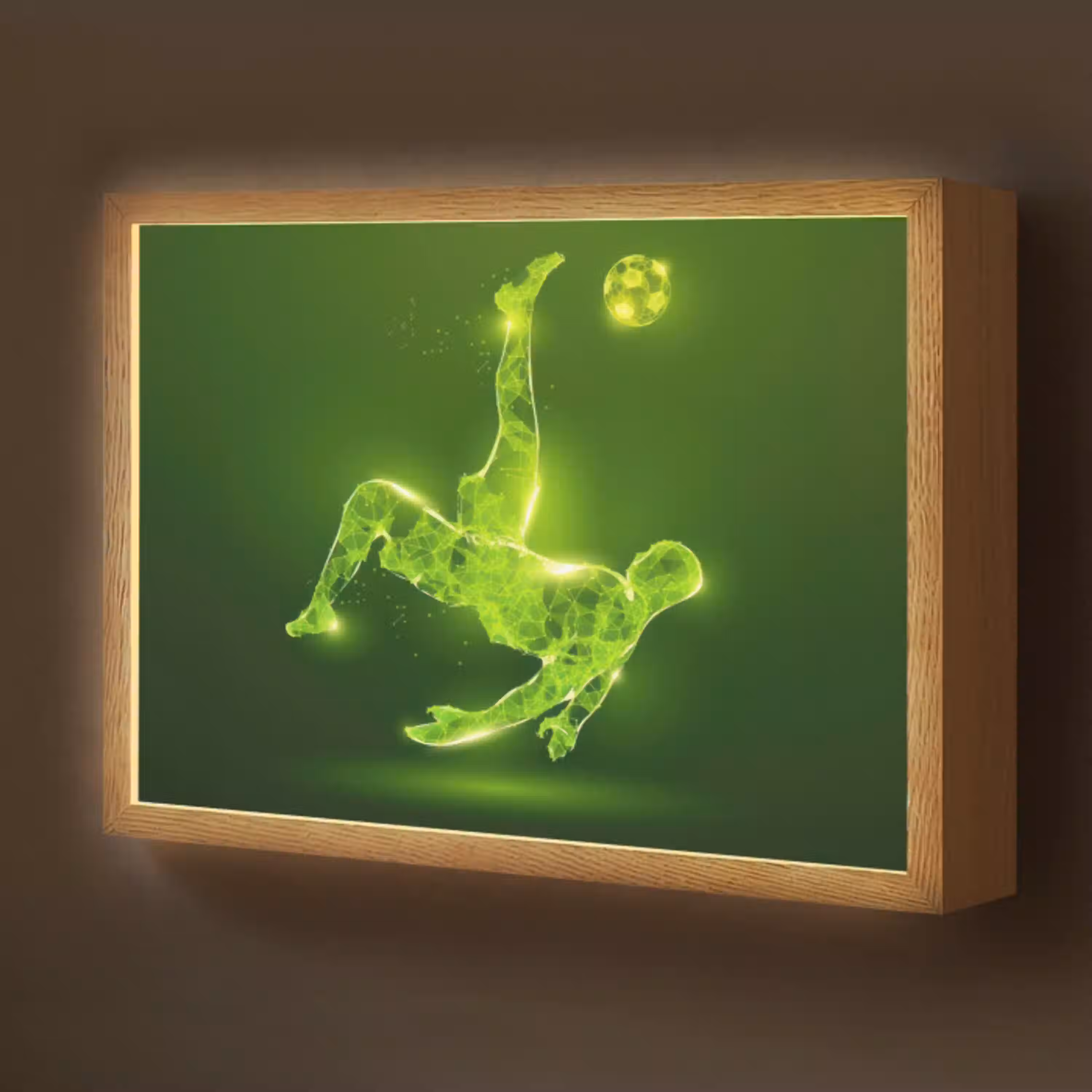 Voetbal - Groen - Omhaal Light Box met batterij (Wandlamp kind) middel -z3d_website