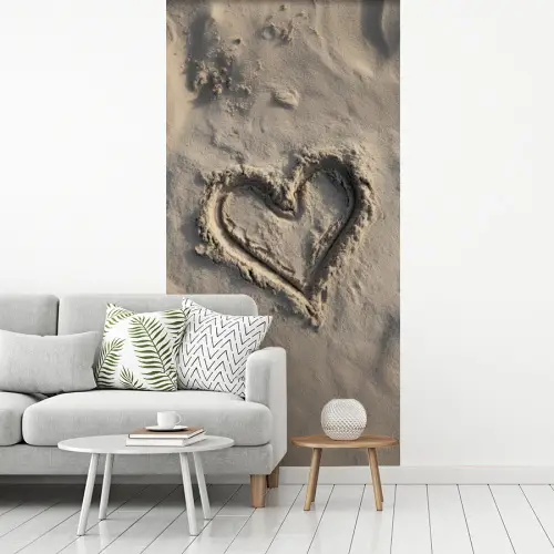 Hartvorm - Getekend - Beige - Zand fotobehang vinyl groot -woonkamer