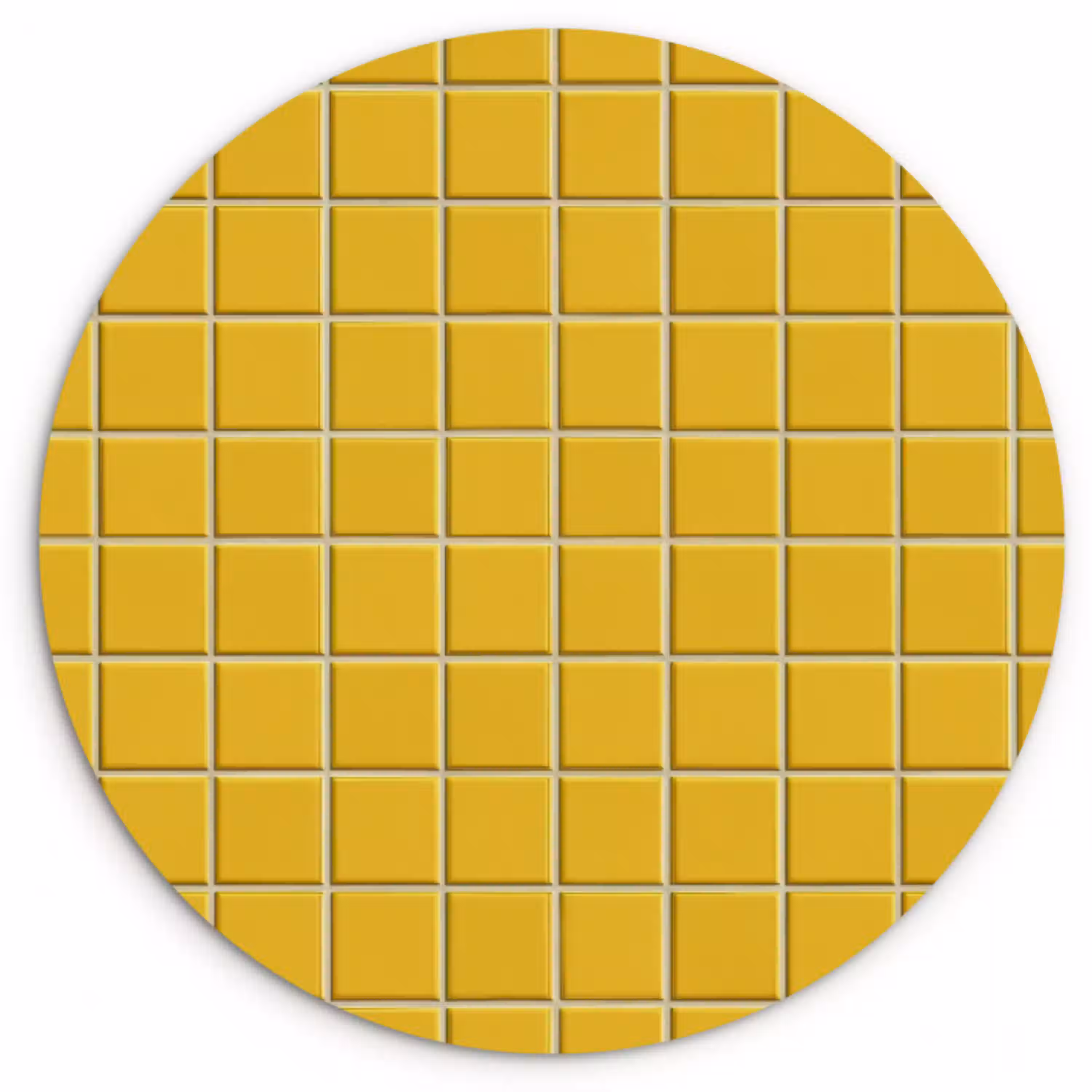 Patroon - Tegel - Okergeel Wandcirkel kunststof plaat 5mm dik klein 188 -3d