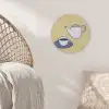 Theepot - Kopje - Beige - Illustratie Akoestische PET Vilt - Rond klein -sfeer4