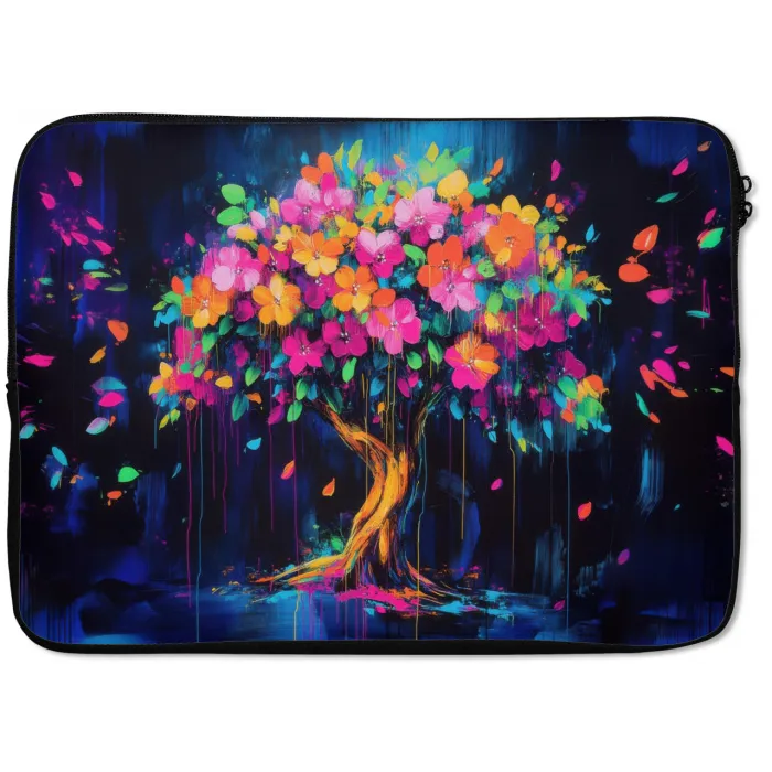 Boom - Bloemen - Magisch - Gekleurde laptophoes neopreen klein -zkaufland3dotto