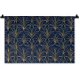 Deco - Waaier - Blauw Wandkleed katoen klein 269 -zz3d