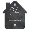 Donker steen - Klassiek Naambord Huisje klein -3d