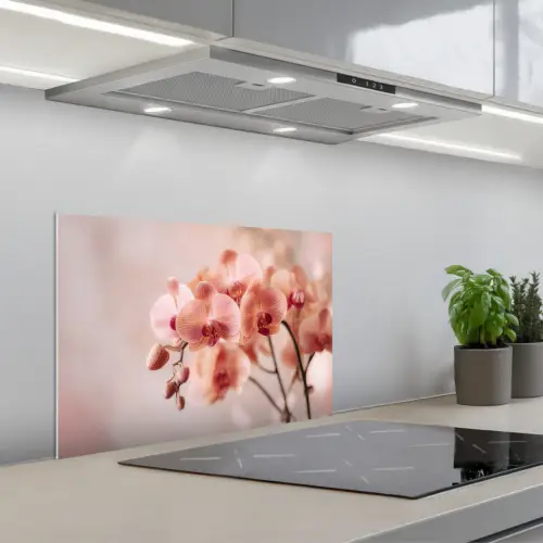 Orchidee - Bloemen - Roze - Bloemblaadjes keuken achterwand spatscherm klein -3d_schuin