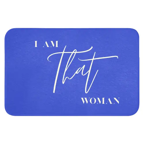 Blauw - I am that woman - Sierlijk - Minimalistisch Badmat klein -3d