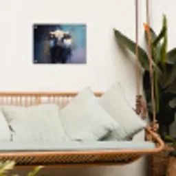Stier - Zwart - Abstract - Horens tuinposter los doek klein -sfeer7