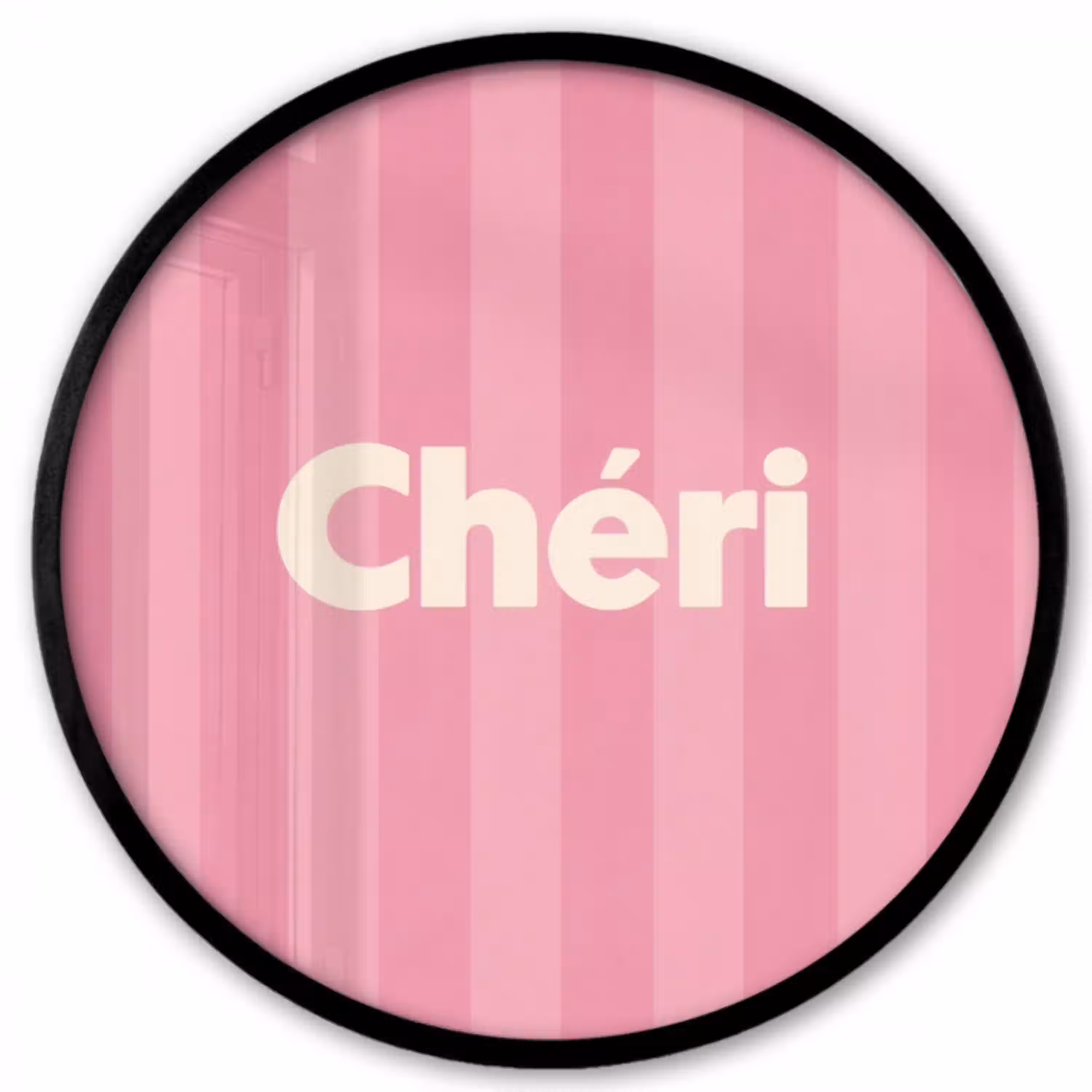 Gestreept - Roze - Chéri Fotolijst rond zonder passe partout klein -3d