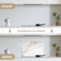 Marmer - Steen - Wit - Goud - Marmerlook - Steen - Luxe keuken achterwand spatscherm klein -voor_na_FR