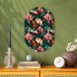 Bloemen - Schilderachtig - Patroon - Roze Wandcirkel Ovaal Forex klein 630 -sfeer2