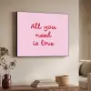 Tekst - Roze - Love - Hart Textielframe - compleet frame klein -sfeer3