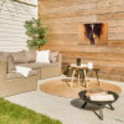 Giraf - Bruin - Abstract - Geschilderd Tuinposter op houten frame 2 cm dik klein -sfeer2