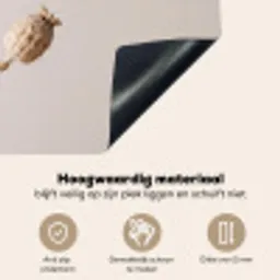 Papaverbollen - Droogbloemen - Minimalistisch - Beige - Rustig Inductie beschemer met haakjes klein -ky-onderkant-nl