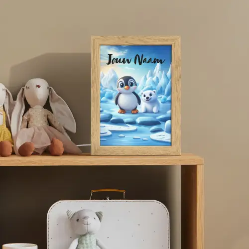Pinguïn - IJsbeer - IJs - Sneeuw Light Box met kabel (Kinderlampje) klein -sfeer2_kind