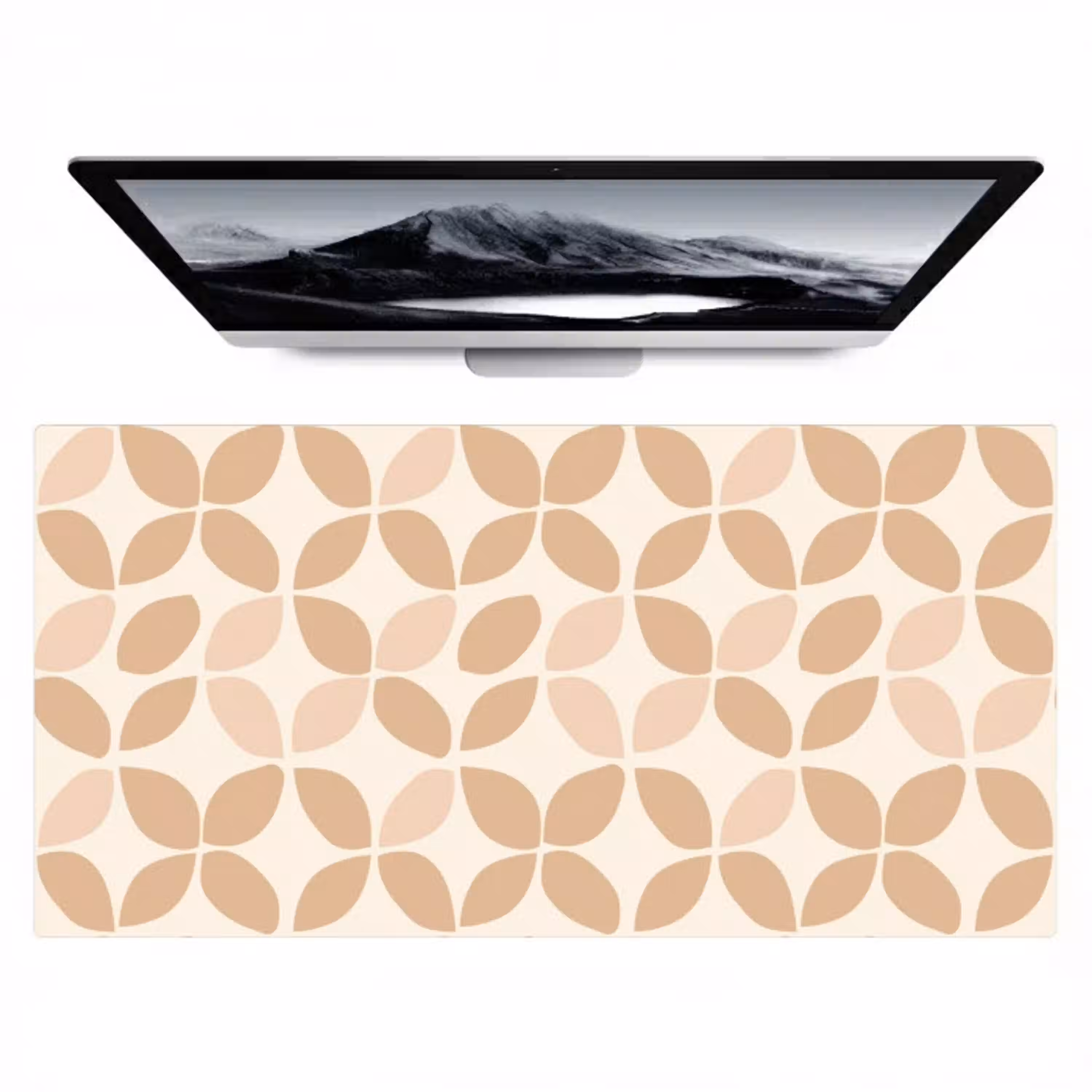 Beige - Bladeren - Minimalistisch - Patroon Muismat XXL klein 681 -zzz3d