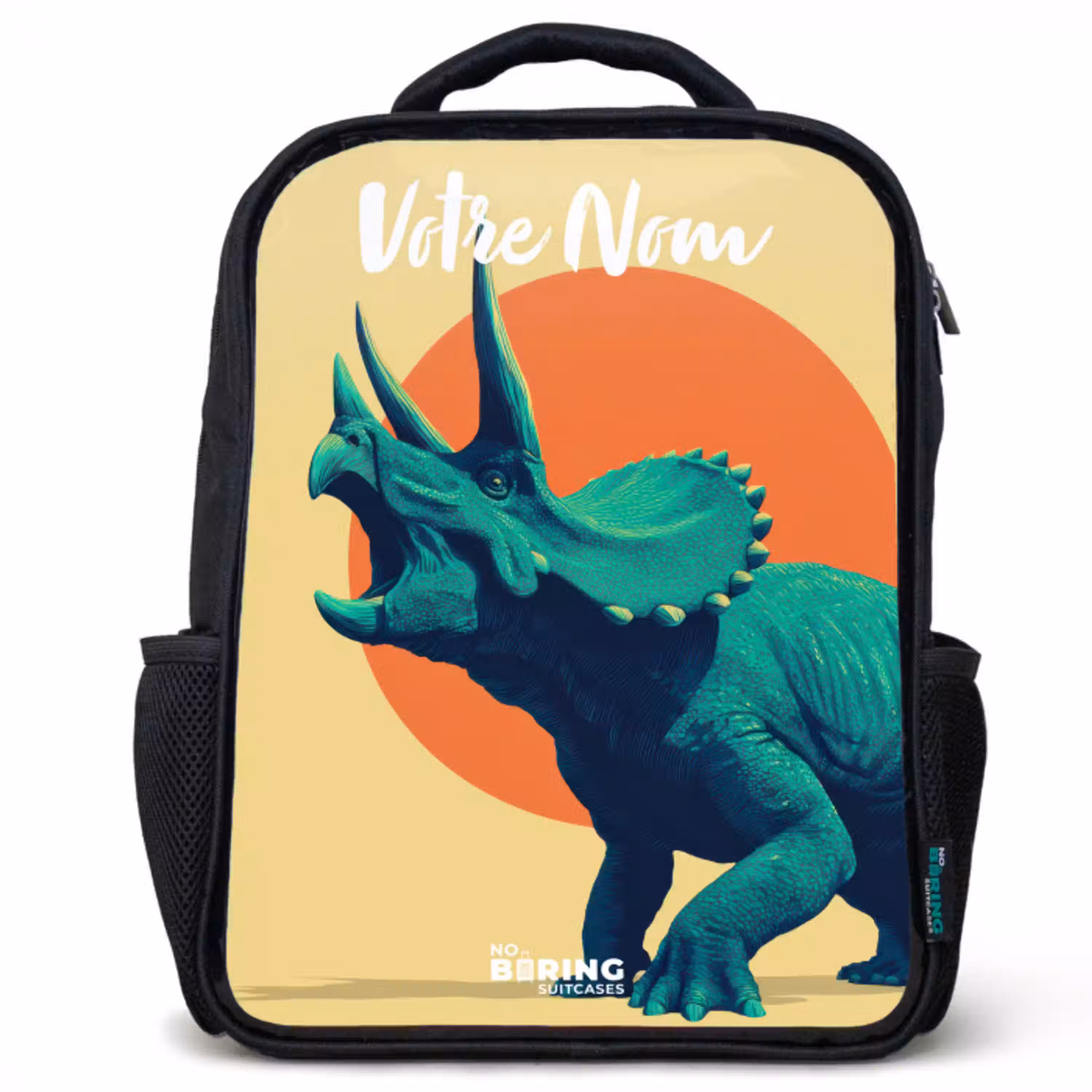 Dino - Triceratops  - Dier Rugzak - Zwart middel -3d