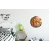 Wereldkaart - Pizza - Houten ondergrond Wandcirkel aluminium klein -kinderkamer