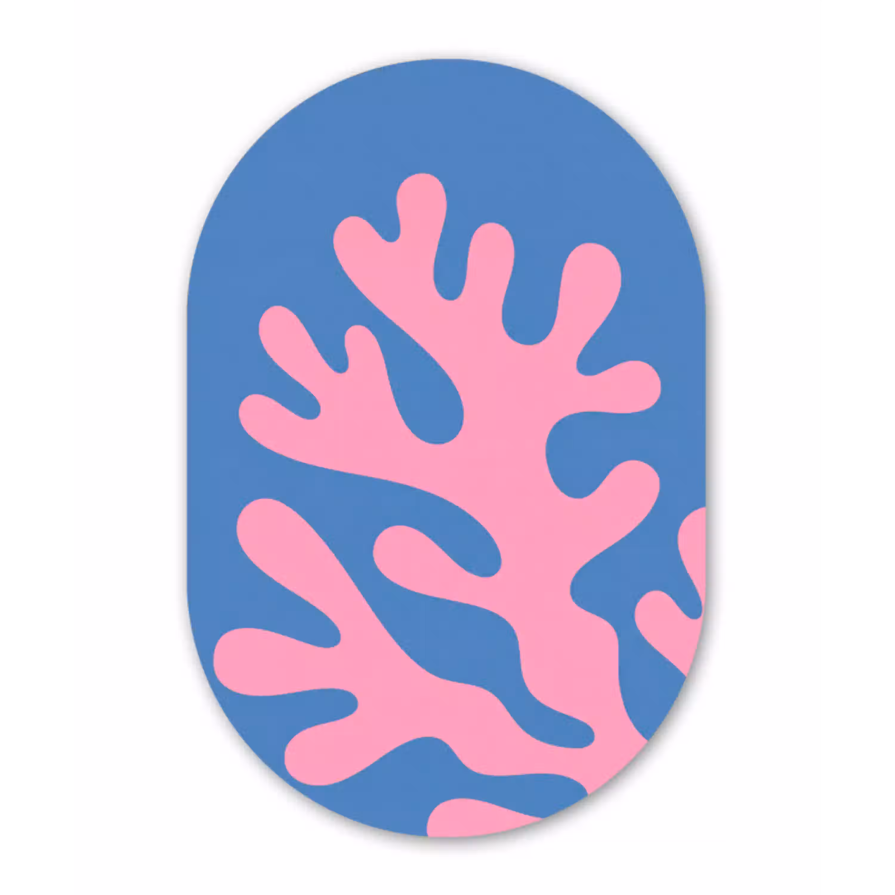 Abstract - Vormen - Roze - Blauw Wandcirkel Ovaal Aluminium middel -3d