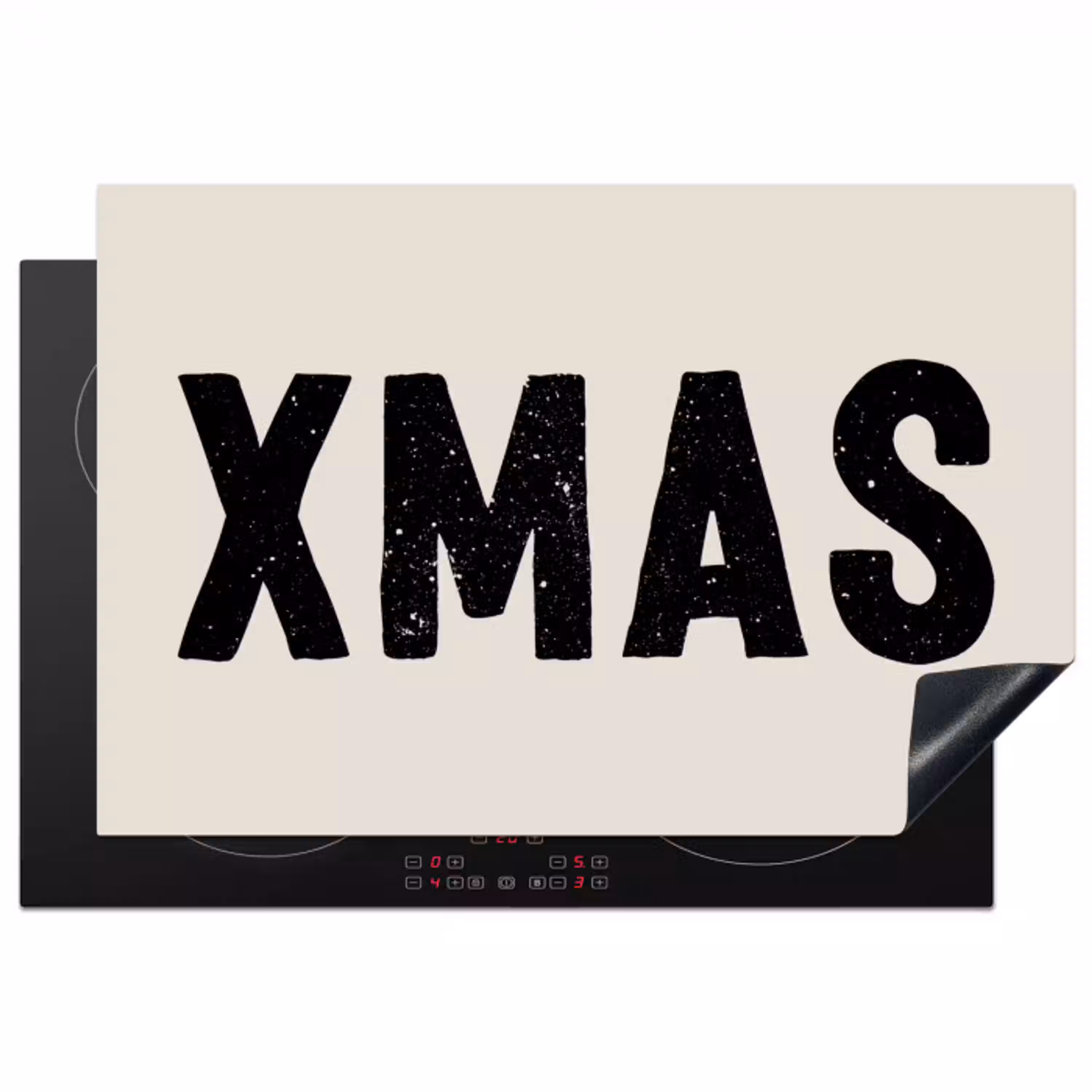 Kerst - Beige - Quotes - Xmas - Feestdagen Inductie beschermer vinyl 3mm klein -3d