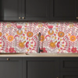 Bloemen - Design - Roze - Oranje keuken achterwand 2 middel 871 -sfeer1