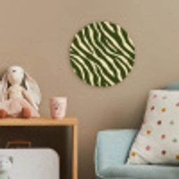Zebra - Patroon - Groen Wandcirkel kunststof plaat 5mm dik klein 188 -tsfeer1_kind