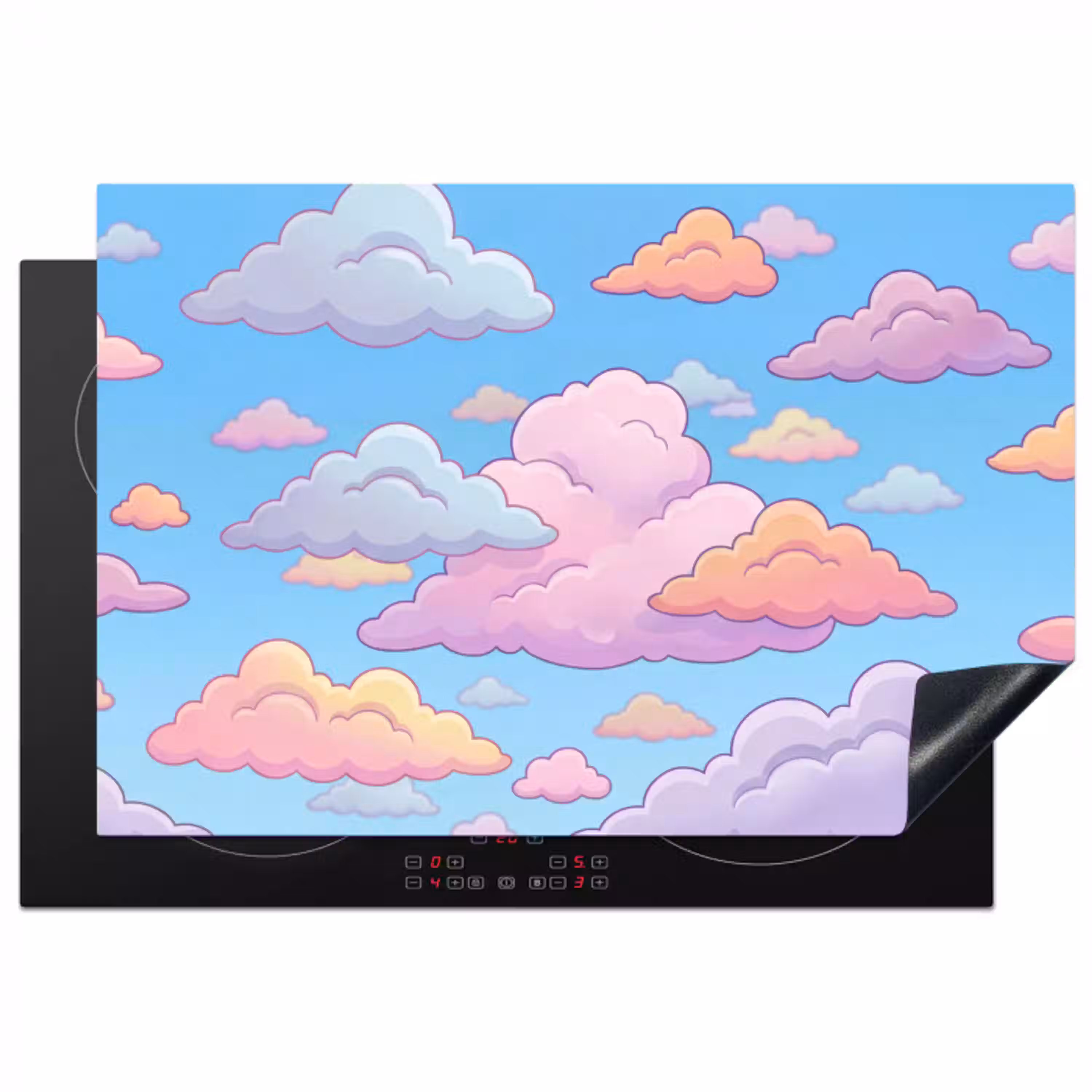 Wolk - Lucht - Natuur - Illustratie - Pastel Inductie beschermer vinyl 3mm klein -3d