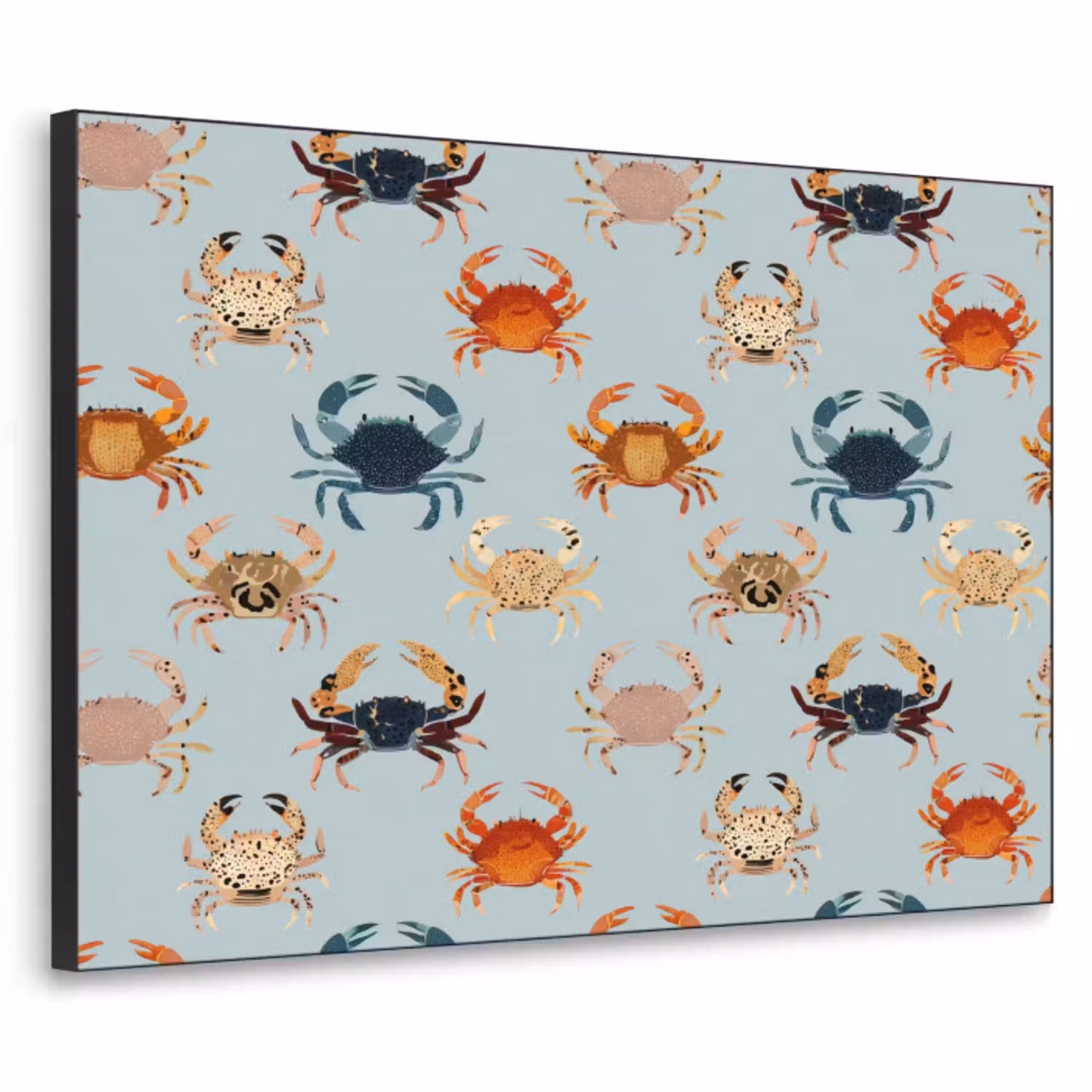 Krabben - Speels - Kleurrijk Textielframe zwart klein 947 -3d