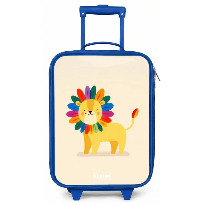 Leeuw - Manen - Kleurrijk Kinderkoffer - Blauw klein -zz3dotto