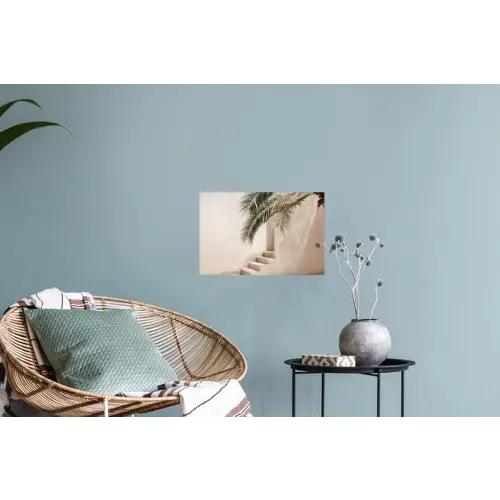 Palmboom - Schaduw - Trap - Beige Muursticker klein -plant