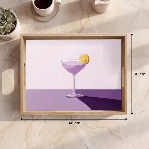 Cocktail - Paars - Minimalistisch - Citroen Dienblad Rechthoek middel -USP_Formaat