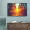 Zonsondergang - Bomen - Bos - Natuur canvas 2cm klein -sfeer4
