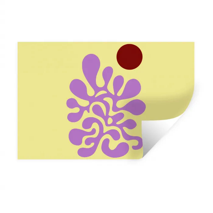 Koraal - Cirkel - Abstract - Geel Muursticker klein -3d