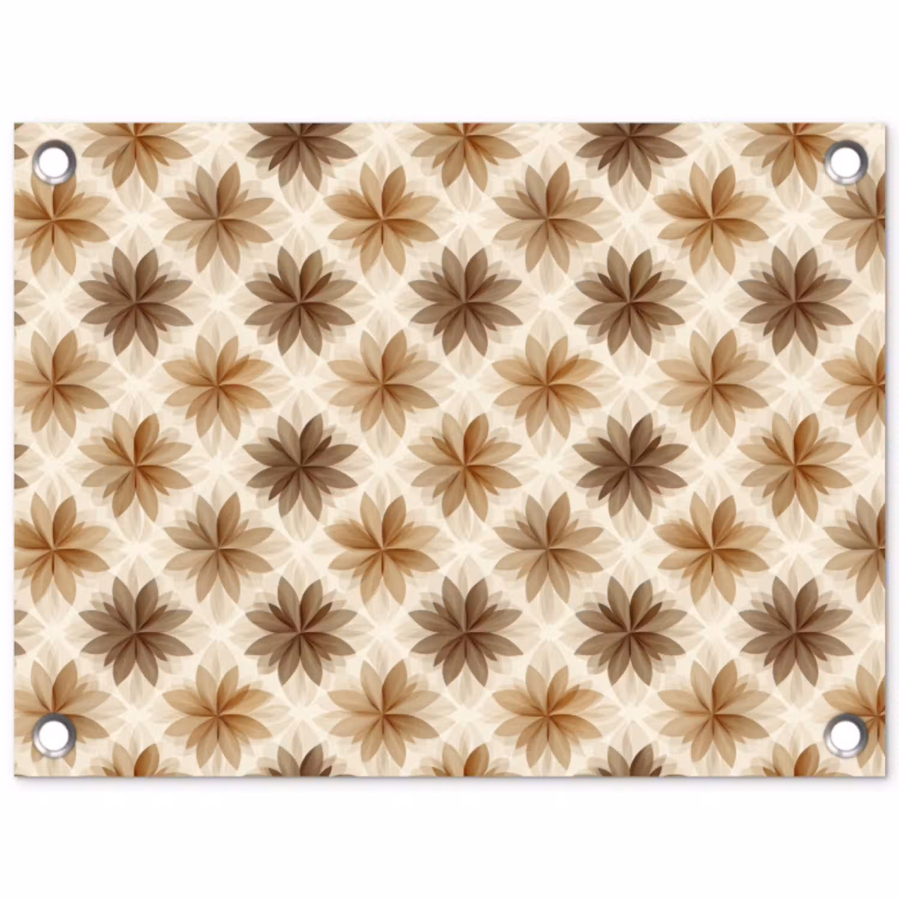 Geografisch - Patroon - Bruin tuinposter los doek klein 239 -3d