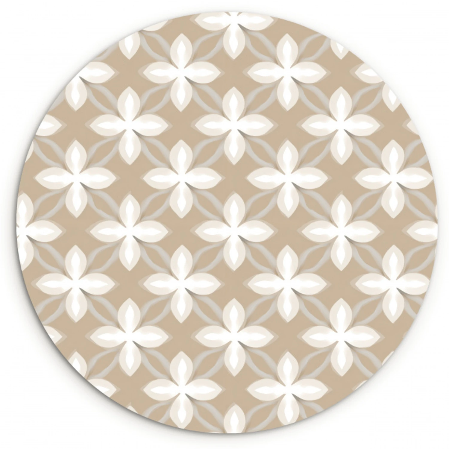 Patroon - Symmetrisch - Beige Wandcirkel kunststof plaat 5mm dik klein 188 -3d