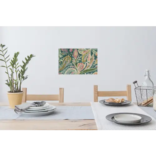Patroon - Kleurrijk - Sierlijk - Groen Muursticker klein -eettafel