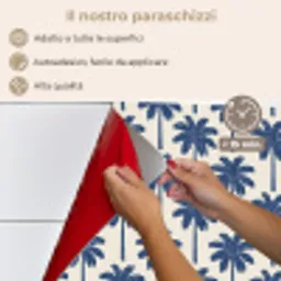 Symmetrisch - Palm - Blauw keuken achterwand spatscherm klein 900 -spatscherm_IT