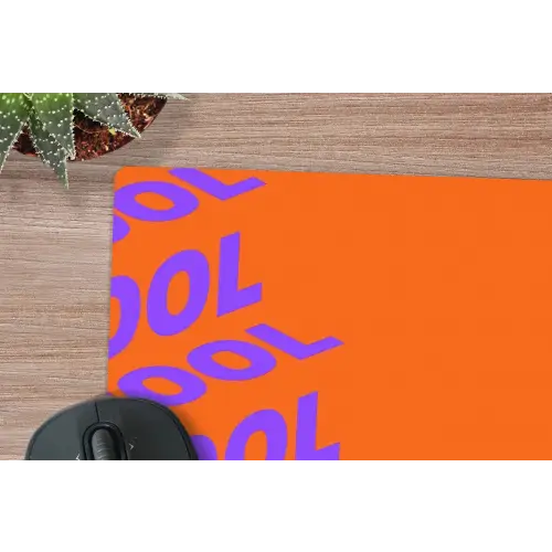 Cool - Paars - Oranje muismat rubber klein -closeup